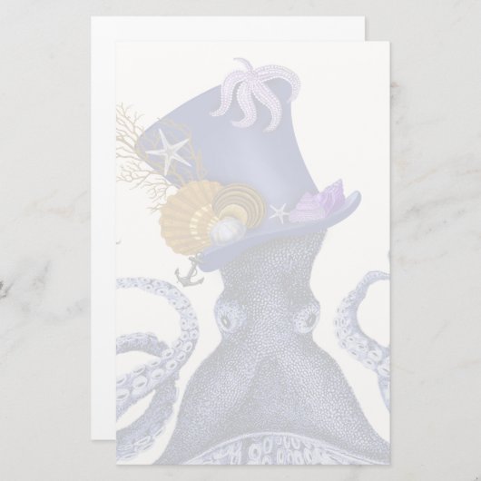 帽子付き航海のタコ 便箋 (正面/裏面)