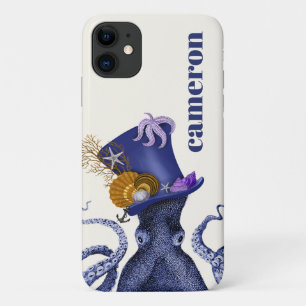 帽子付き航海のタコ iPhone 11 ケース
