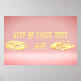 帽子保秘密デザインの下に ポスター