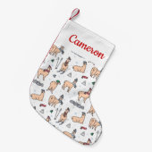 帽子及びスカーフのスキーのあなたの一流の|のラマを加えて下さい スモールクリスマスストッキング (正面 (吊り時))