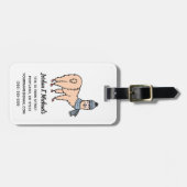 帽子及びスカーフのスキーのあなたの一流の|のラマを加えて下さい ラゲッジタグ (正面横)