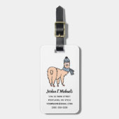 帽子及びスカーフのスキーのあなたの一流の|のラマを加えて下さい ラゲッジタグ (正面縦)