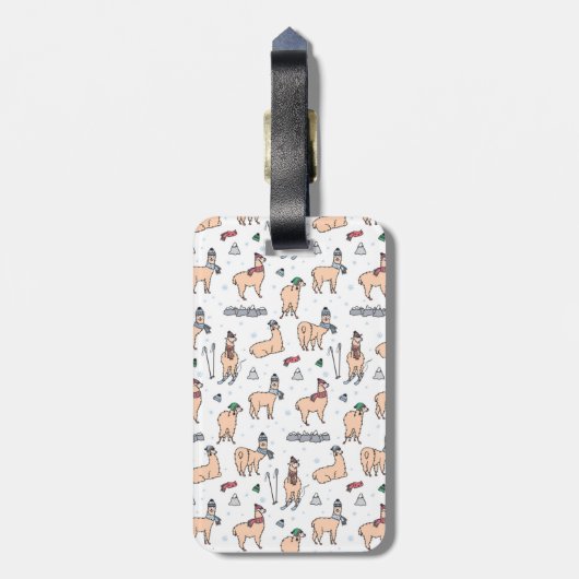 帽子及びスカーフのスキーのあなたの一流の|のラマを加えて下さい ラゲッジタグ (裏面縦)