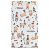 帽子及びスカーフのスキーパターンのラマ スモールペーパーバッグ (正面)