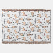 帽子及びスカーフのスキーパターンのラマ スローブランケット (正面)