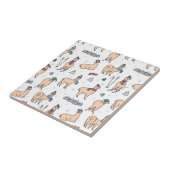 帽子及びスカーフのスキーパターンのラマ タイル (側面)