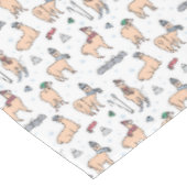 帽子及びスカーフのスキーパターンのラマ テーブルクロス (アングル)