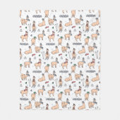 帽子及びスカーフのスキーパターンのラマ フリースブランケット (正面)