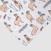 帽子及びスカーフのスキーパターンのラマ 薄葉紙 (詳細)