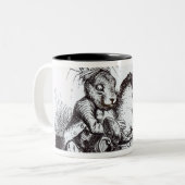 帽子屋および3月のノウサギ ツートーンマグカップ (正面左)