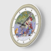 帽子屋のお茶会のアリス ラージ壁時計 (傾斜)