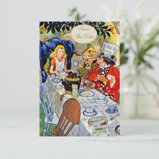 帽子屋のお茶会のベビーシャワーの保存日付 セーブザデート (スタンド正面)