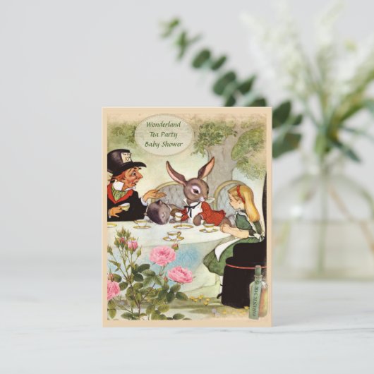 帽子屋のお茶会のベビーシャワー 招待状 (スタンド正面)