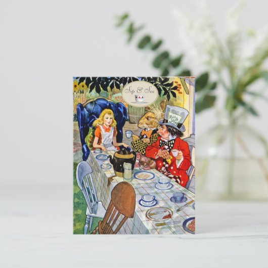 帽子屋のお茶会の一口は及びベビーシャワーを見ます 招待状 (スタンド正面)