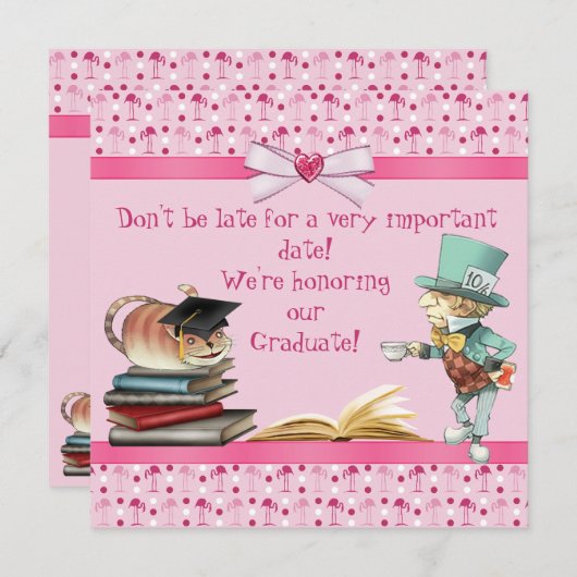 帽子屋のお茶会の卒業パーティー 招待状 (正面/裏面)