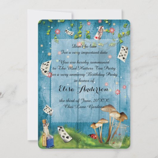 帽子屋のお茶会の誕生日のパーティの招待状 招待状 (正面)