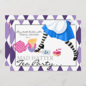 帽子屋のブライダルシャワーの茶パーティの招待状 招待状 (正面/裏面)