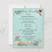 帽子屋の不思議の国のお茶会のベビーシャワー 招待状 (裏面)