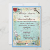 帽子屋の不思議の国のお茶会のベビーシャワー 招待状 (裏面)