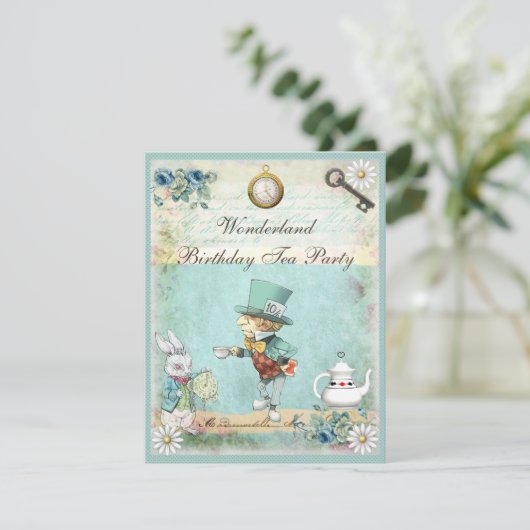 帽子屋の不思議の国の誕生日のお茶会 招待状 (スタンド正面)
