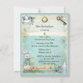 帽子屋の不思議の国の誕生日のお茶会 招待状 (裏面)