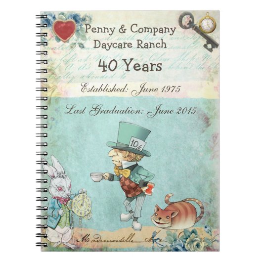 帽子屋の不思議の国の退職の来客名簿 ノートブック (正面)