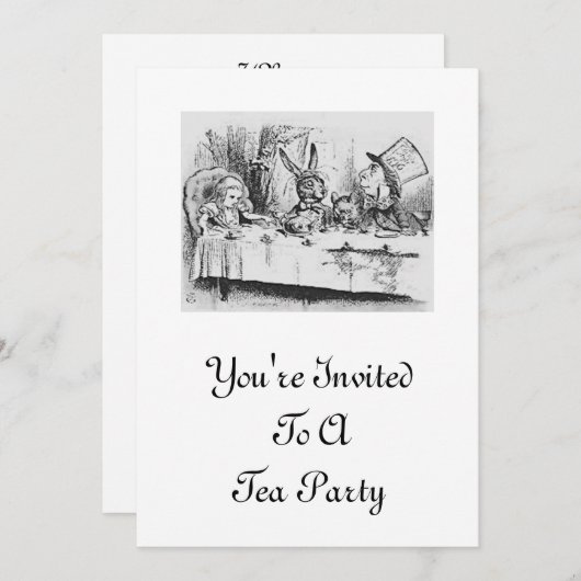 帽子屋の茶パーティの招待状 招待状 (正面/裏面)