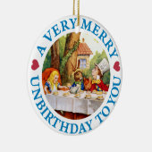 帽子屋はアリスに非常にメリーなUnbirthdayを望みます セラミックオーナメント (右)
