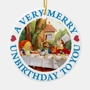 帽子屋はアリスに非常にメリーなUnbirthdayを望みます セラミックオーナメント