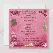 帽子屋及びチェシャー猫のピンクは本を持って来ます 招待状 (裏面)