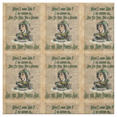 帽子屋、不思議の国、引用文のヴィンテージの芸術のアリス ファブリック (見本)