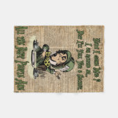 帽子屋、不思議の国、引用文のヴィンテージの芸術のアリス フリースブランケット (正面(横))