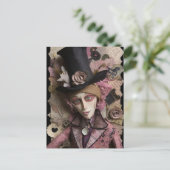 帽子消え不機嫌混合メディアコラージュ ポストカード (スタンド正面)