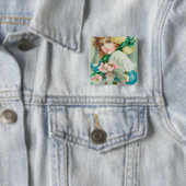 帽子考えをかぶった愛情深い乙女 缶バッジ (インサイチュ)