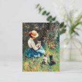 帽子遊をかぶった婦人 ポストカード (スタンド正面)