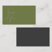 帽子1の名刺のオリーブそして灰色の人 名刺 (正面/裏面)