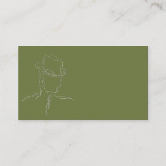 帽子1の名刺のオリーブそして灰色の人 名刺 (正面)