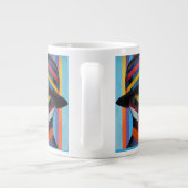 帽子3のカラフル印象的なシルエットの女性 ジャンボコーヒーマグカップ (裏面)