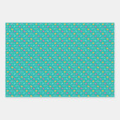 帽子、ハンドバッグ、ハートティール（緑がかった色）母の日 ラッピングペーパーシート (正面2)