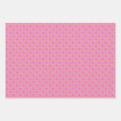 帽子、ハンドバッグ、ハートピンクの母の日 ラッピングペーパーシート (正面3)