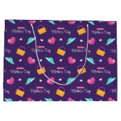 帽子、ハンドバッグ、ハート母の日 ラージペーパーバッグ (裏面)