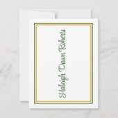 帽子 & 卒業証書, 緑 & 金の卒業式 招待状 (裏面)