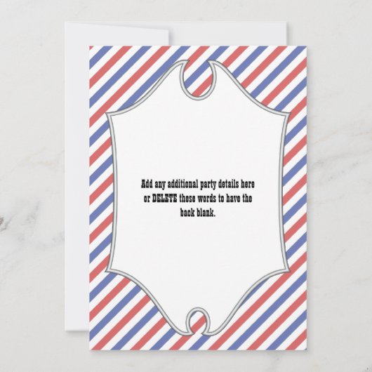 帽子、口ひげ、眼鏡30歳の誕生日招待状 招待状 (裏面)