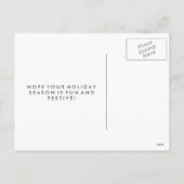 帽子、木およびシェブロンを持つクリスマス象 シーズンポストカード (裏面)