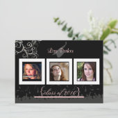 帽子 + 袖 + うずまきの卒業式招待状 / 写真 招待状 (スタンド正面)