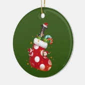 帽子LIGHTSクリスマス付きグレイハウンド セラミックオーナメント (左)