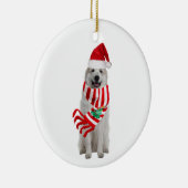 帽素晴らし子の汚れたクリスマスのピレネー セラミックオーナメント (右)