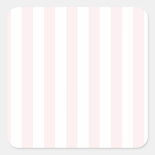 幅のストライプ広い – 白とピ淡い色のンク スクエアシール (正面)