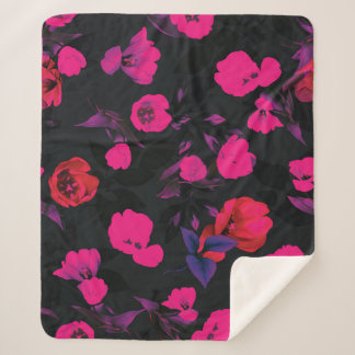 幅の広いヴィンテージフローラ、スタイル化されたチューリップのパターン。 シェルパブランケット