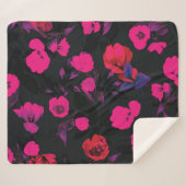 幅の広いヴィンテージフローラ、スタイル化されたチューリップのパターン。 シェルパブランケット (正面(横))